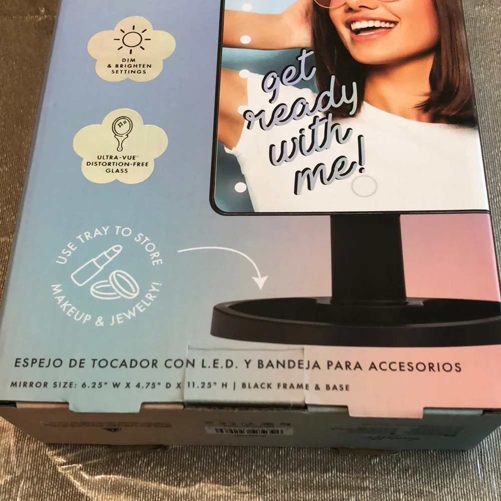 DANIELLE CREATIONS, L.E.D Vanity Mirror with Accessory Tray
